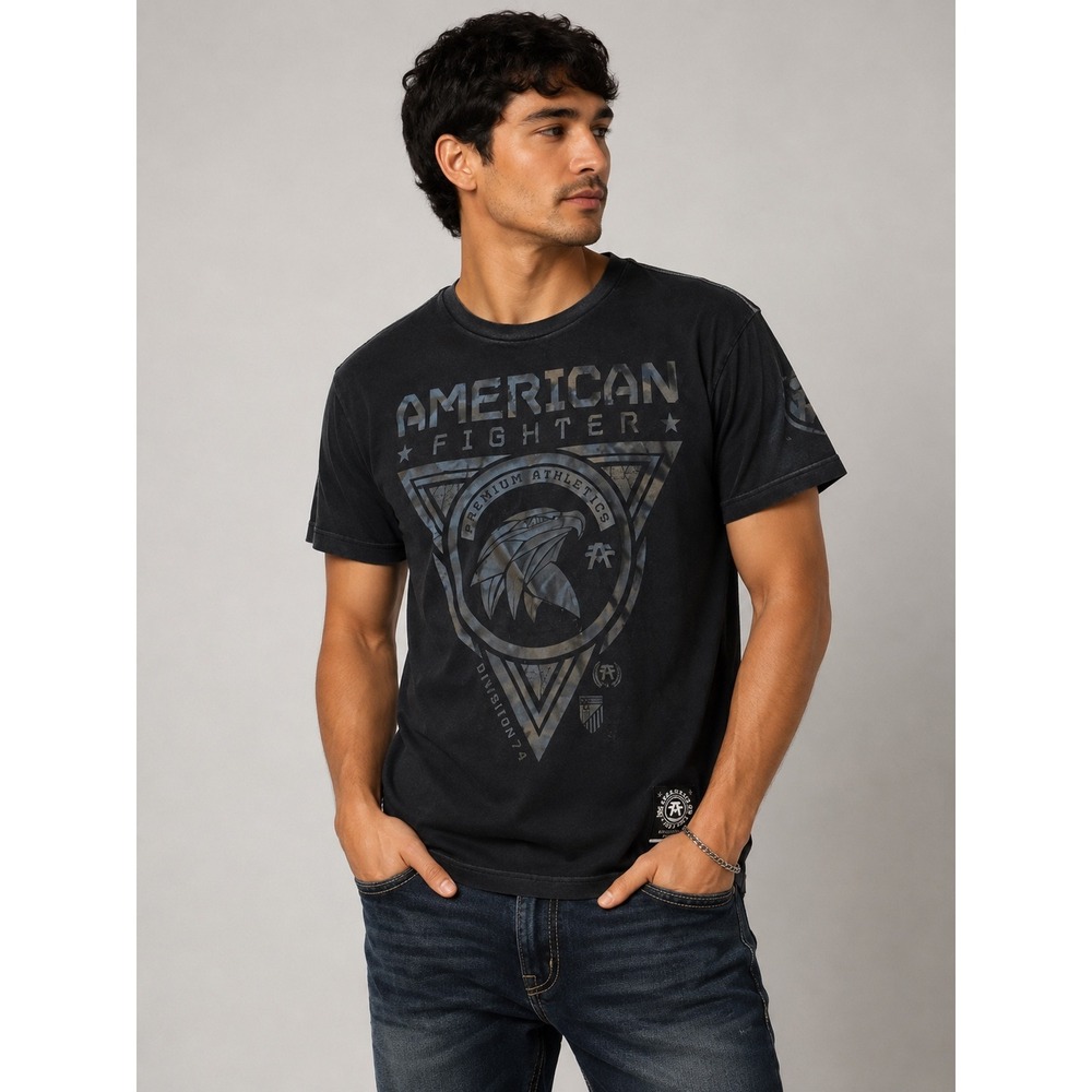 American Fighter Mens 3XL Black Division 74 Graphic T-Shirt Buckle Exclusive |W1
